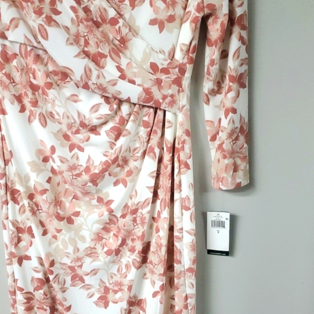 Lauren Ralph Lauren Floral Wrap Dress - Pink and White - Picture 3 of 8